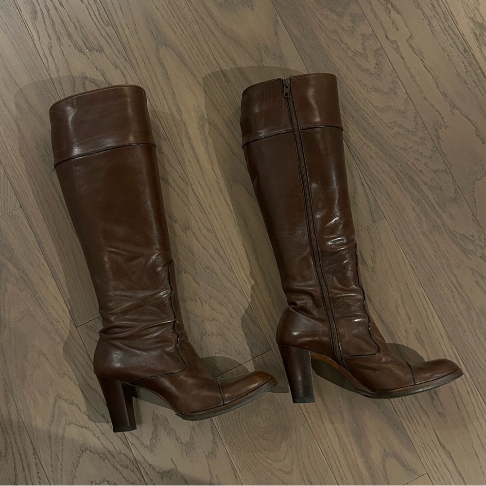 Yves Saint Laurent Vintage Dark Brown Leather Boots